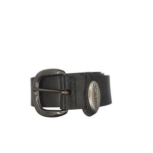 Guess Genuine Leather Belt | Vintage Black Logo Buckle Y2K Belt Sz M